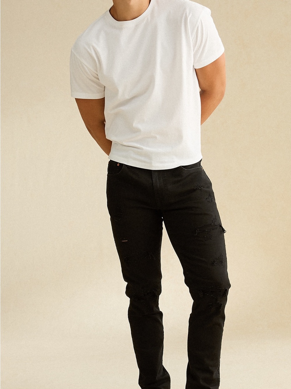 American Eagle Men’s Airflex & Athletic Skinny Patched Jeans